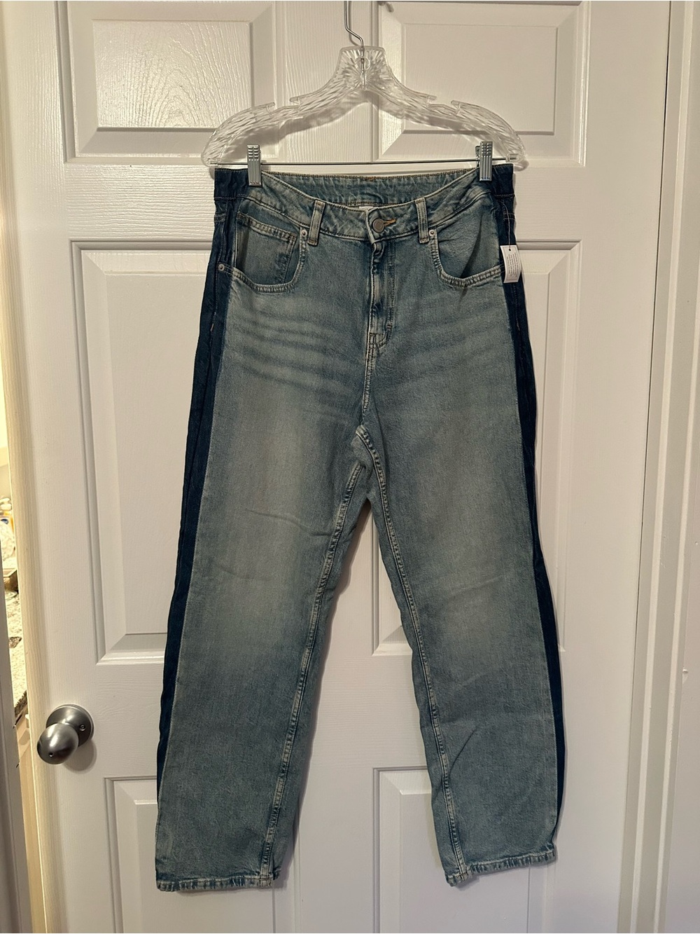 Time and Tru Two-Tone Light and Dark Blue Retro Boyfriend Jeans 14